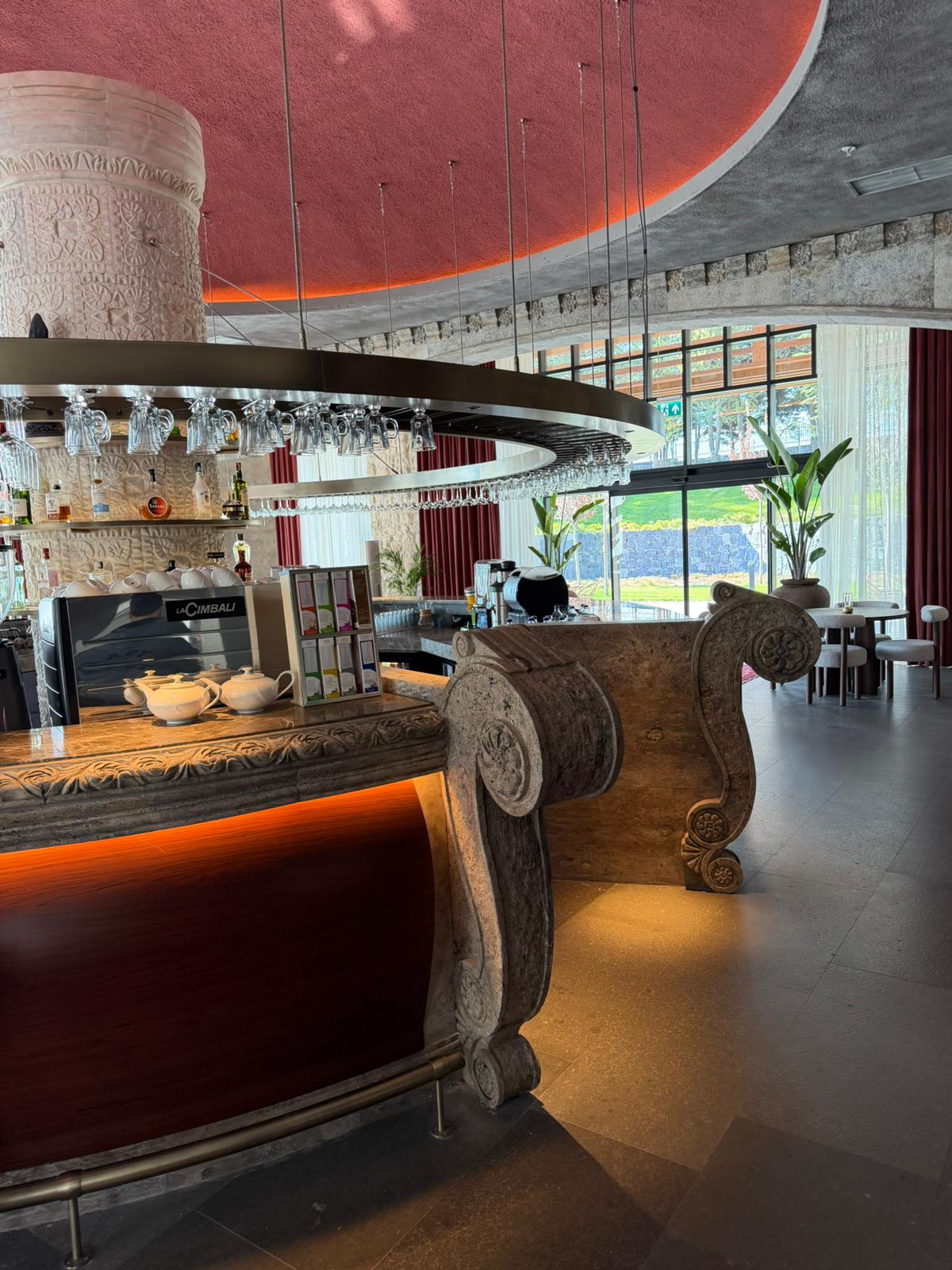 Bar Counter — Sculpted Stone Base
