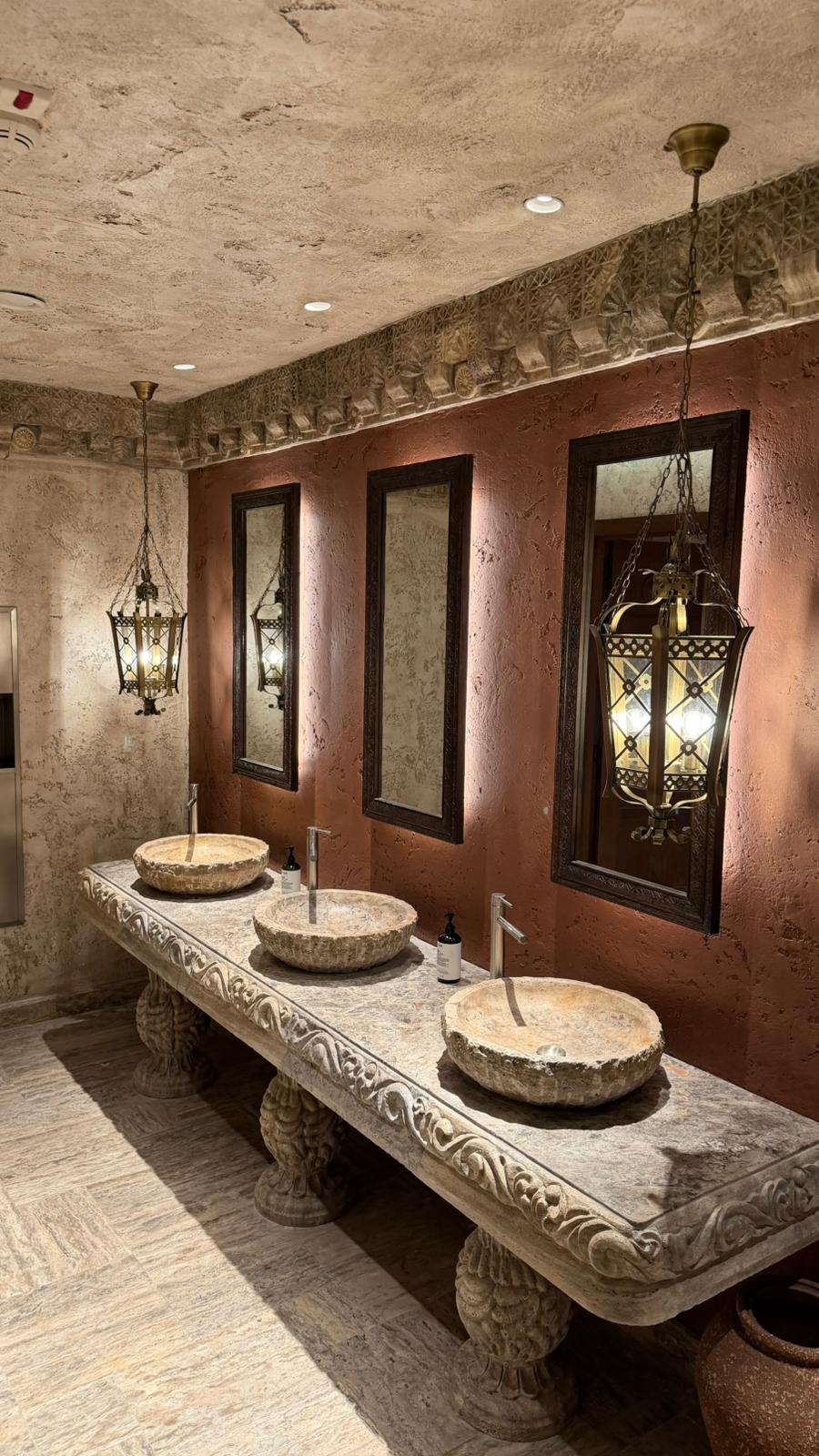 Powder Room — Stone Vanity